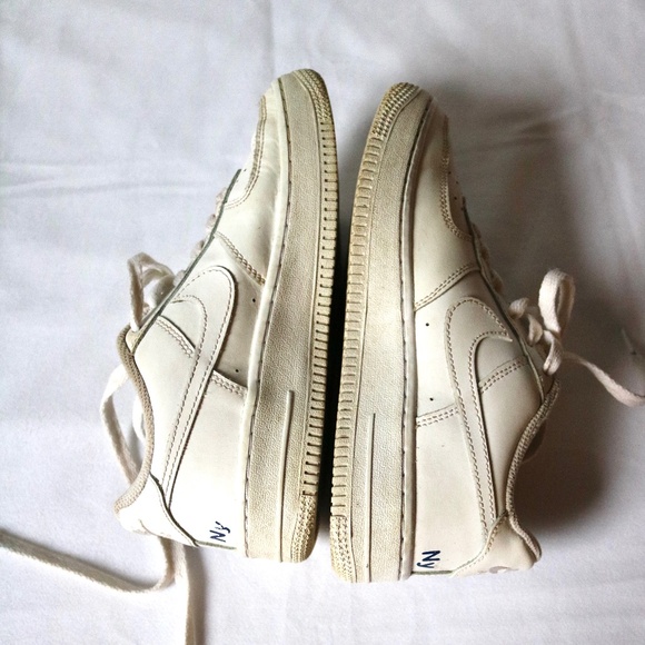 NIKE Air Force One White Customized Blue Butterfly Youth 4.5 (EU 36.5) - Picture 12 of 14